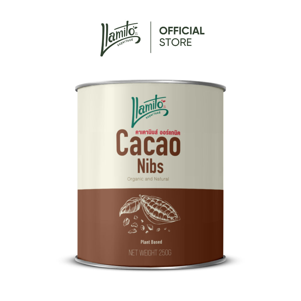 Llamito คาเคานิบส์ ออร์แกนิค (Organic Cacao Nibs) ขนาด 250g (ชนิดเกล็ด ไม่ละลายน้ำ)