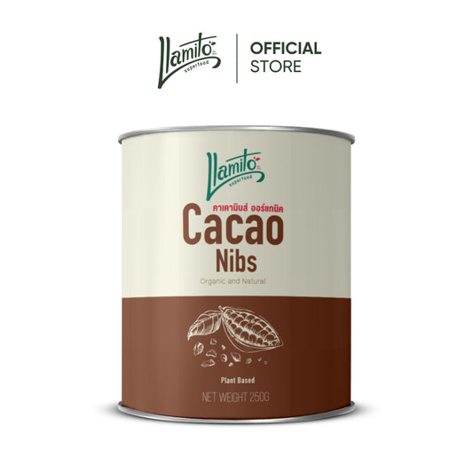Llamito คาเคานิบส์ ออร์แกนิค (Organic Cacao Nibs) ขนาด 250g (ชนิดเกล็ด ไม่ละลายน้ำ)